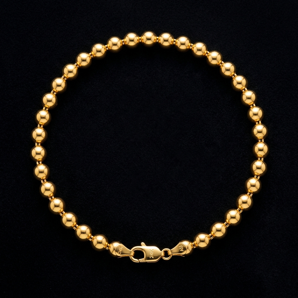 Rice bead gold chain