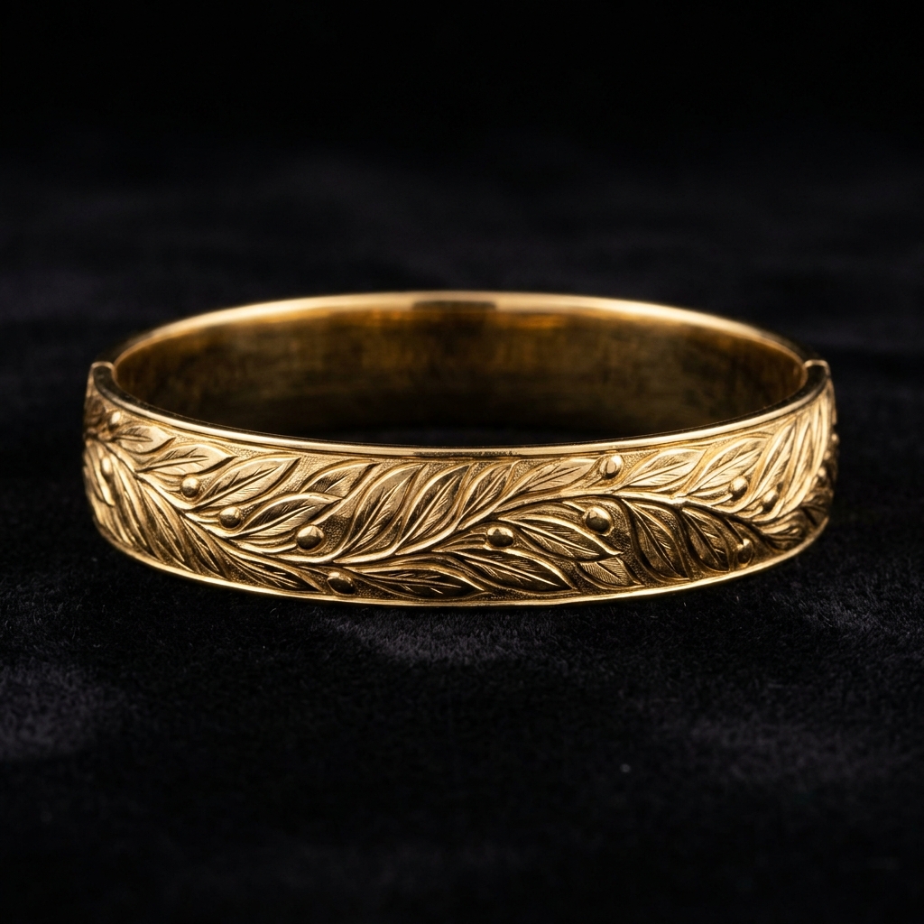 Featured olive leaf cuff bracelet
