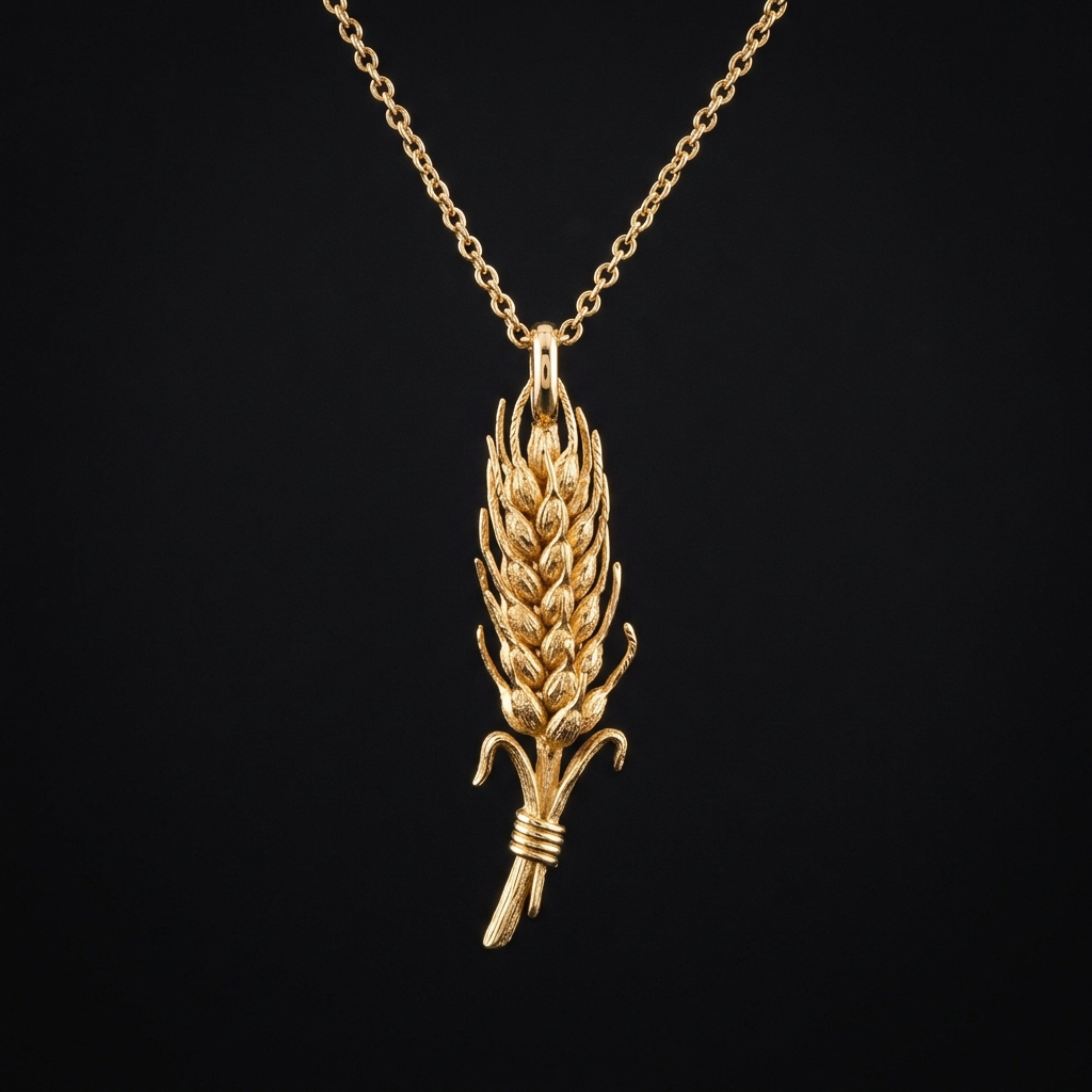Featured wheat stalk necklace